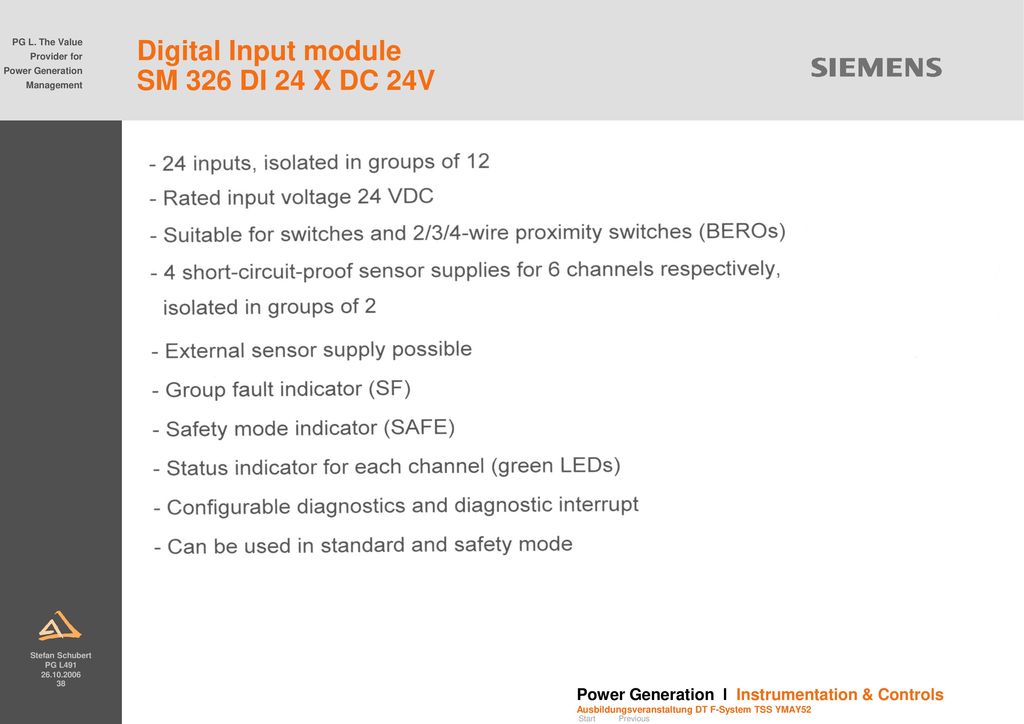 Digital Input module SM 326 DI 24 X DC 24V