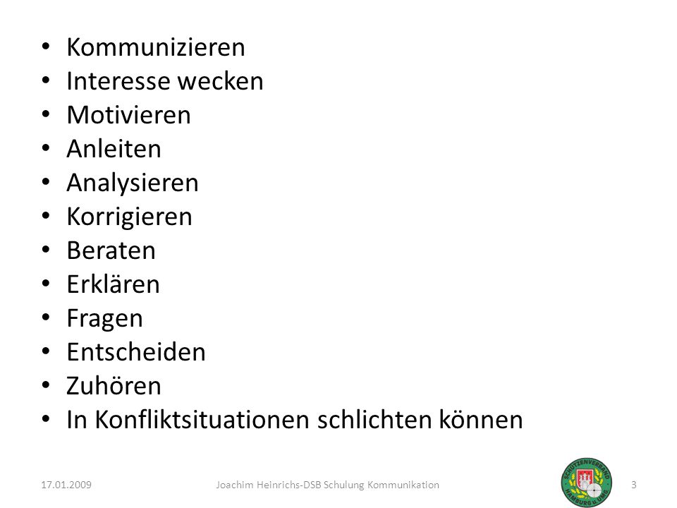 Joachim Heinrichs-DSB Schulung Kommunikation