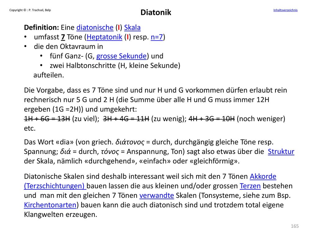 Diatonik Definition: Eine diatonische (I) Skala