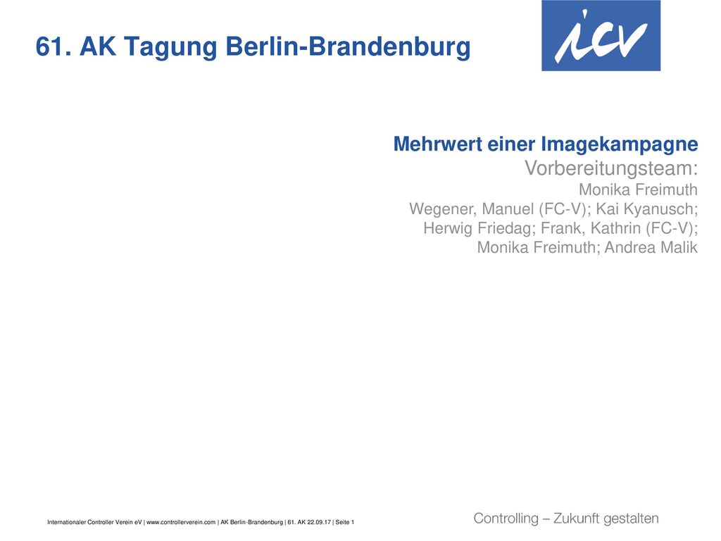 61. AK Tagung Berlin-Brandenburg