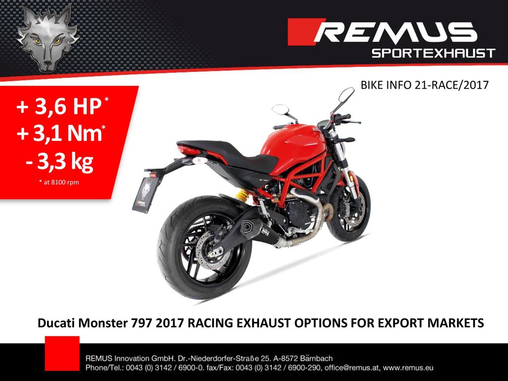 BIKE INFO 21-RACE/ ,6 HP. * + 3,1 Nm. * - 3,3 kg.