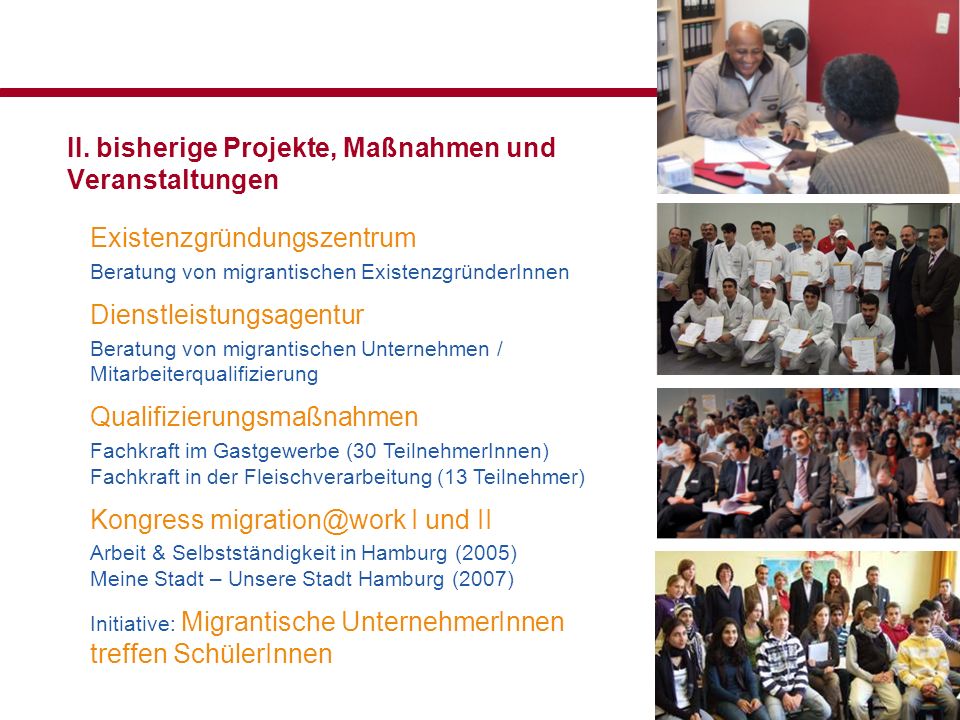 II. bisherige Projekte, Maßnahmen und Veranstaltungen