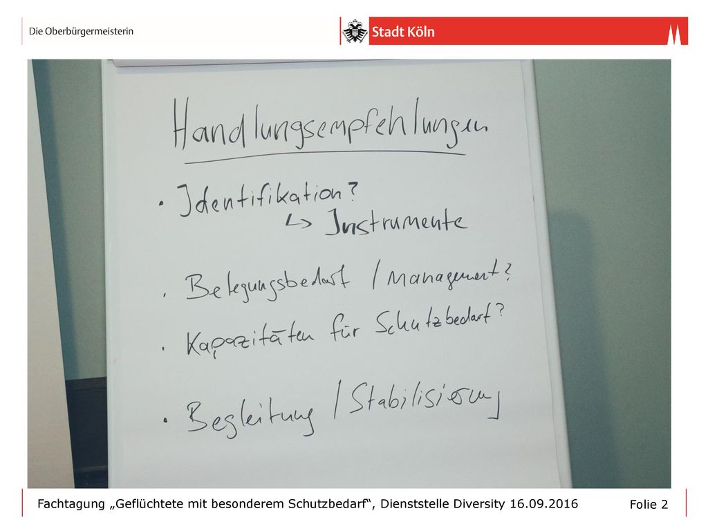 Fachtagung „Geflüchtete mit besonderem Schutzbedarf , Dienststelle Diversity