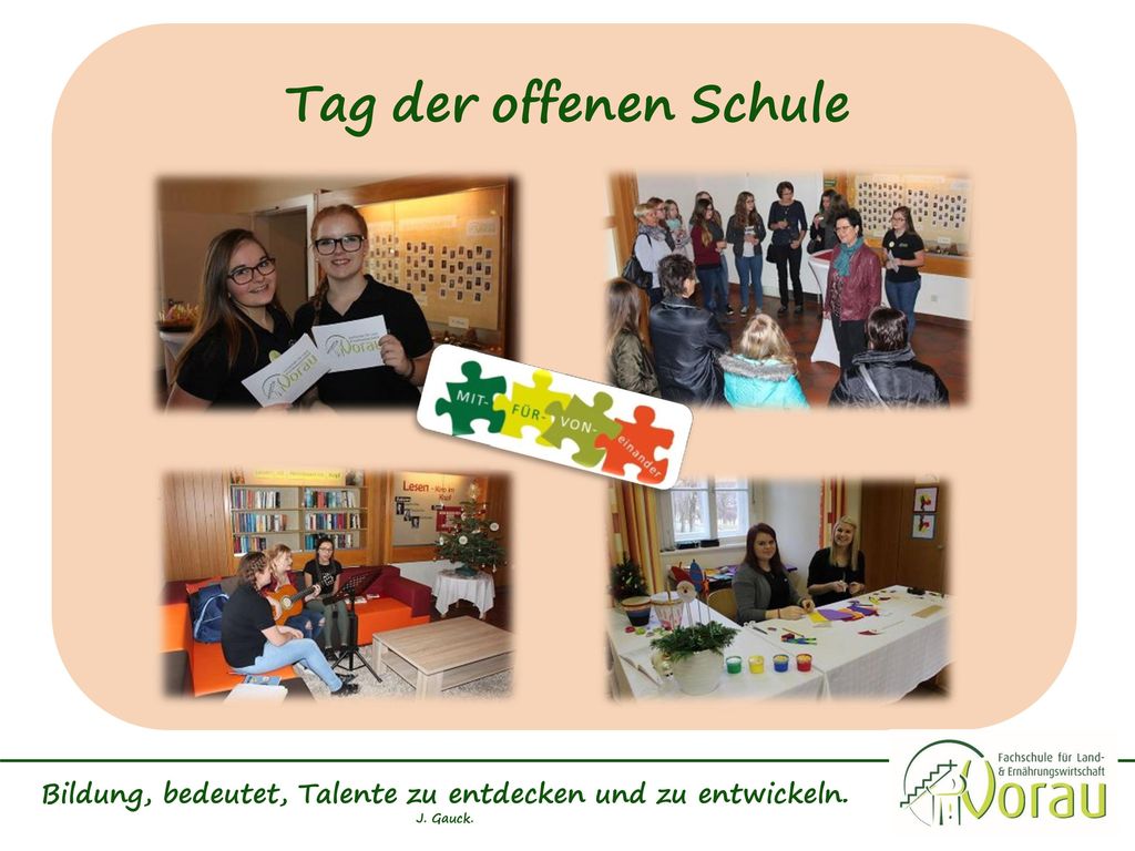 Bildung, bedeutet, Talente zu entdecken und zu entwickeln. J. Gauck.