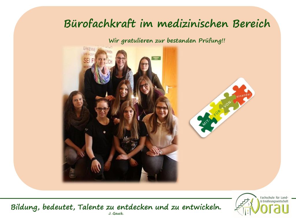 Bildung, bedeutet, Talente zu entdecken und zu entwickeln. J. Gauck.