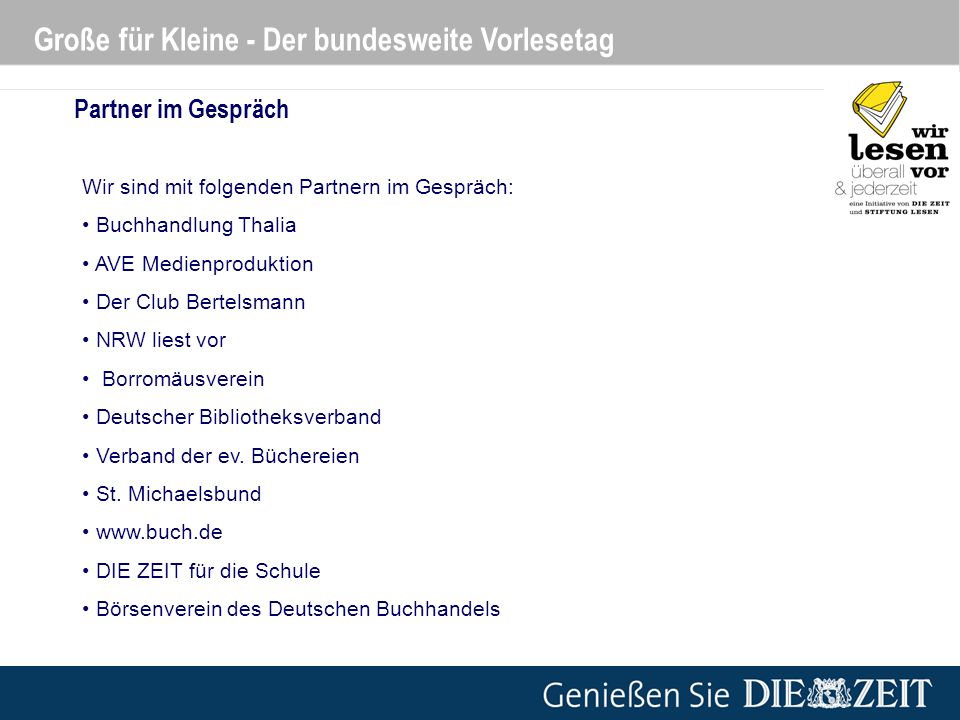 Große für Kleine - Der bundesweite Vorlesetag
