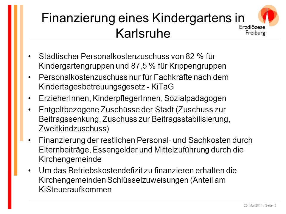 Finanzierung eines Kindergartens in Karlsruhe