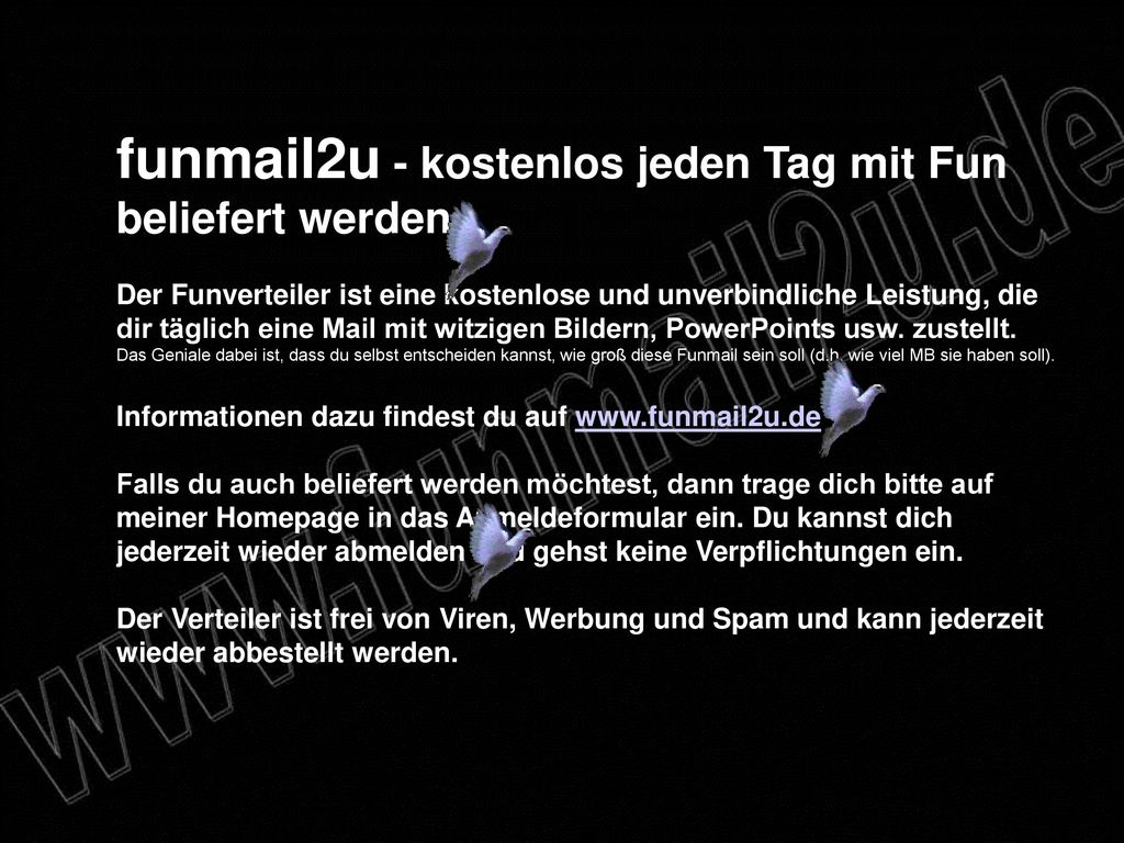 funmail2u - kostenlos jeden Tag mit Fun beliefert werden
