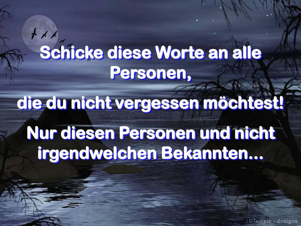 Schicke diese Worte an alle Personen, die du nicht vergessen möchtest!