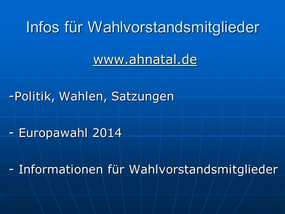 Infos für Wahlvorstandsmitglieder