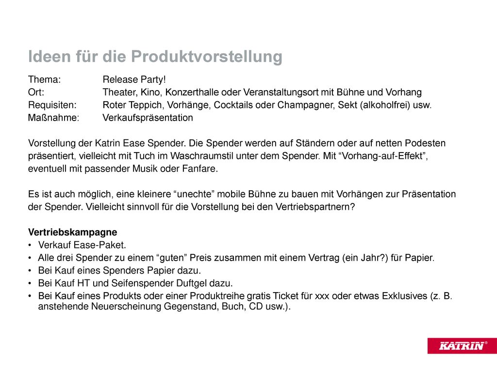 Ideen für die Produktvorstellung