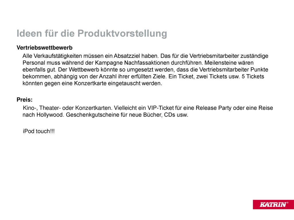 Ideen für die Produktvorstellung
