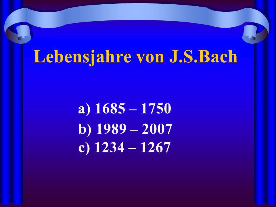Lebensjahre von J.S.Bach