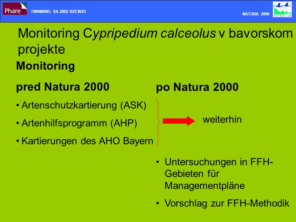 Monitoring Cypripedium calceolus v bavorskom projekte