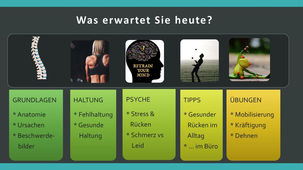 WAS ERWARTET SIE HEUTE Was erwartet Sie heute GRUNDLAGEN * Anatomie