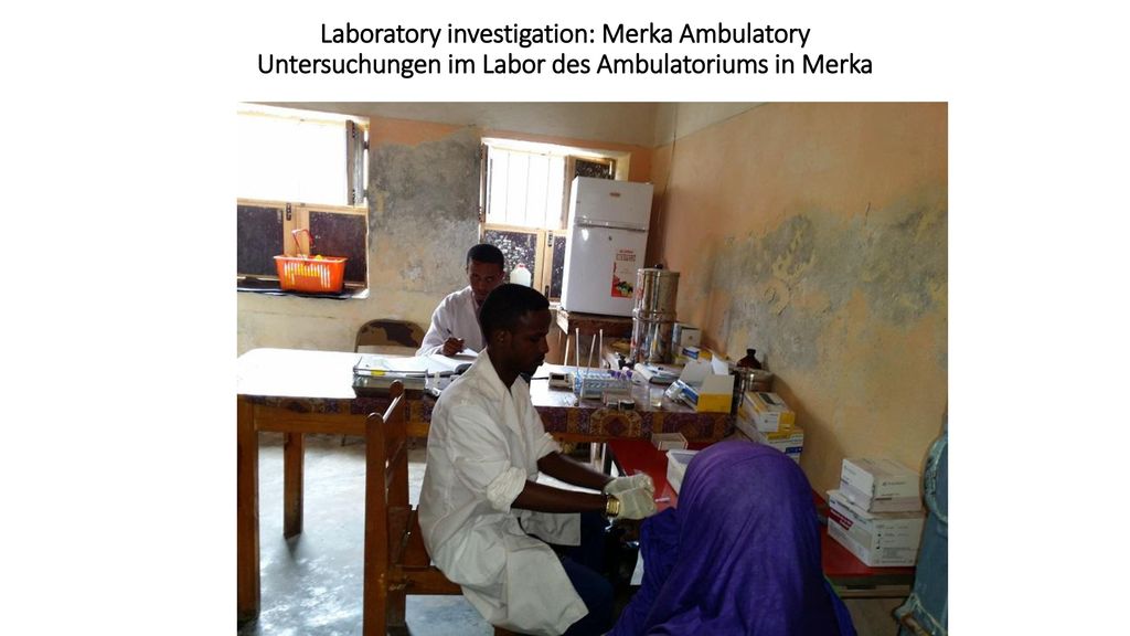 Laboratory investigation: Merka Ambulatory Untersuchungen im Labor des Ambulatoriums in Merka