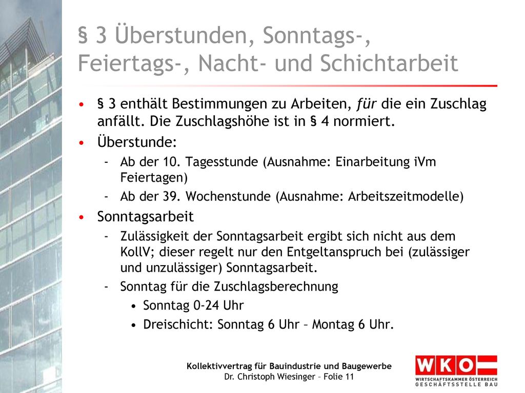 § 3 Überstunden, Sonntags-, Feiertags-, Nacht- und Schichtarbeit