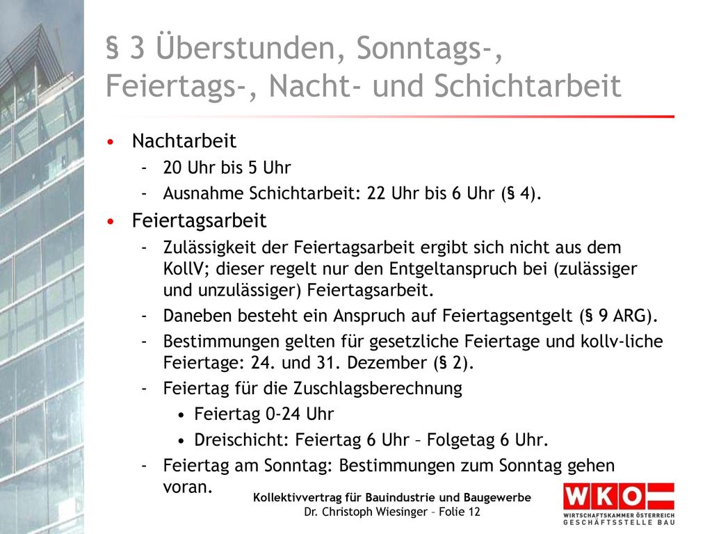 § 3 Überstunden, Sonntags-, Feiertags-, Nacht- und Schichtarbeit