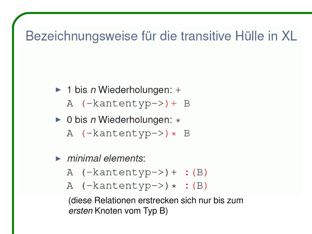 (diese Relationen erstrecken sich nur bis zum ersten Knoten vom Typ B)