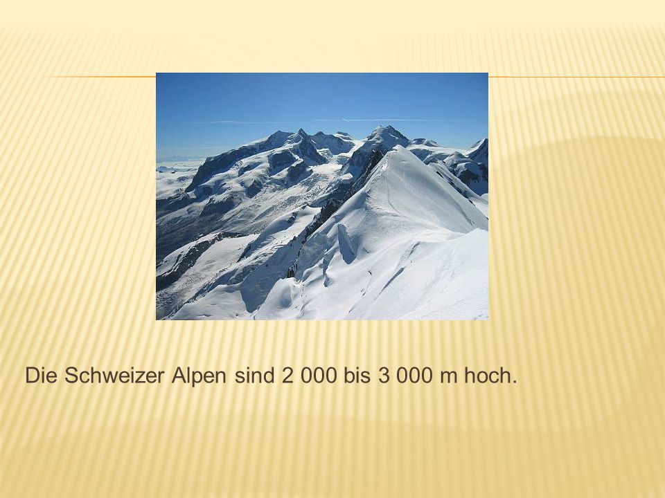 Die Schweizer Alpen sind bis m hoch.