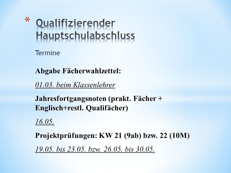 Qualifizierender Hauptschulabschluss