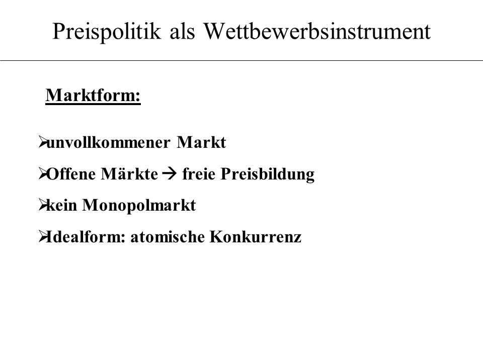 Preispolitik als Wettbewerbsinstrument