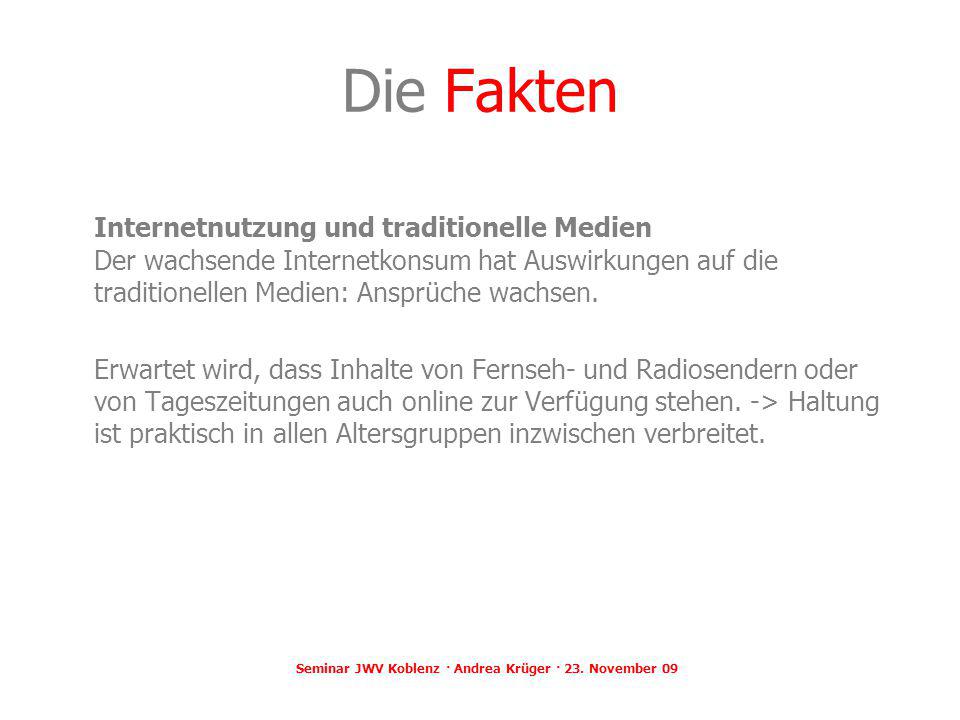 Seminar JWV Koblenz · Andrea Krüger · 23. November 09