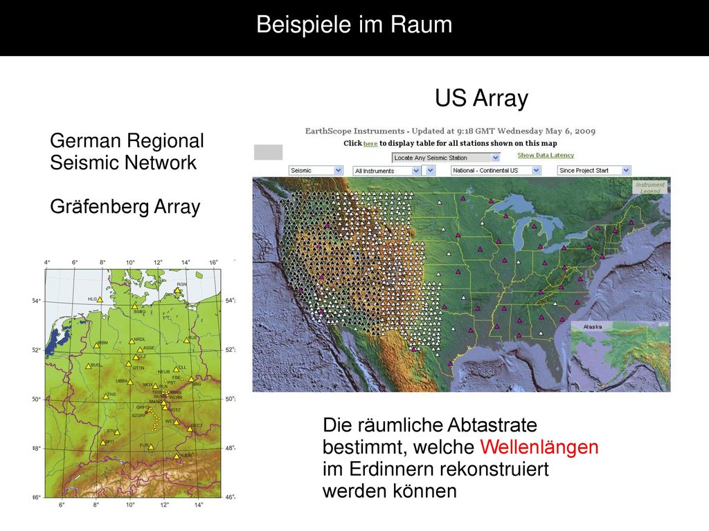 Beispiele im Raum US Array German Regional Seismic Network