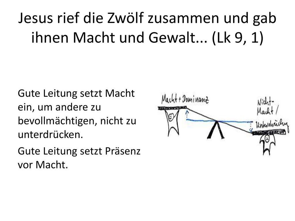 Jesus rief die Zwölf zusammen und gab ihnen Macht und Gewalt... (Lk 9, 1)