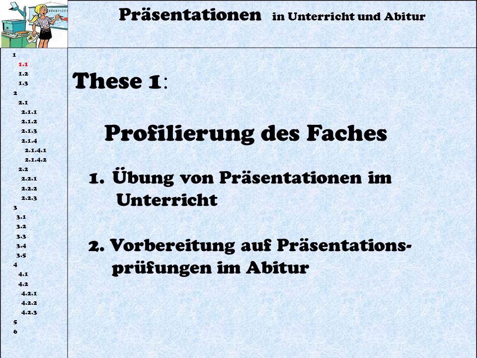 Profilierung des Faches