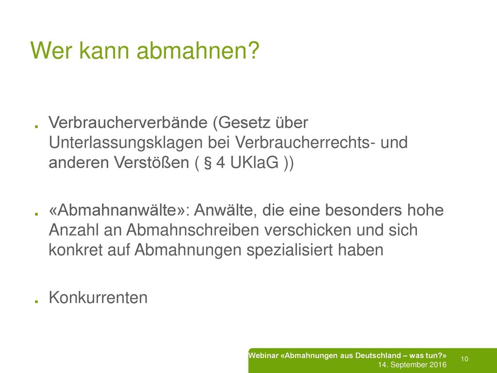 Wer kann abmahnen Verbraucherverbände (Gesetz über Unterlassungsklagen bei Verbraucherrechts- und anderen Verstößen (§4 UKlaG ))