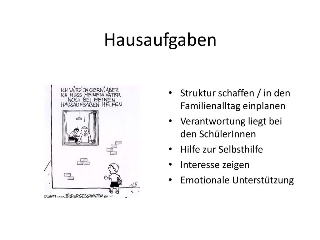 Hausaufgaben Struktur schaffen / in den Familienalltag einplanen