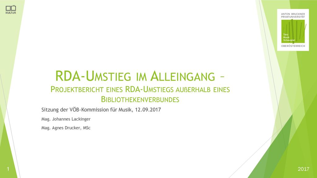 RDA-Umstieg im Alleingang – Projektbericht eines RDA-Umstiegs außerhalb eines Bibliothekenverbundes