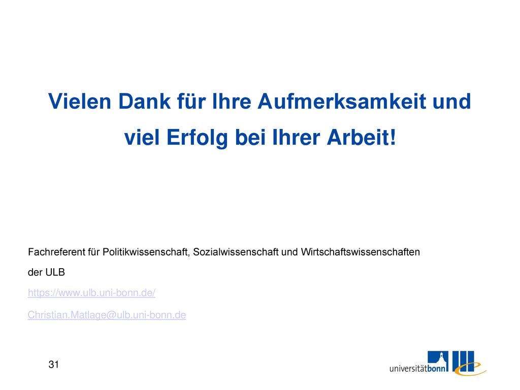 Vielen Dank für Ihre Aufmerksamkeit und viel Erfolg bei Ihrer Arbeit!