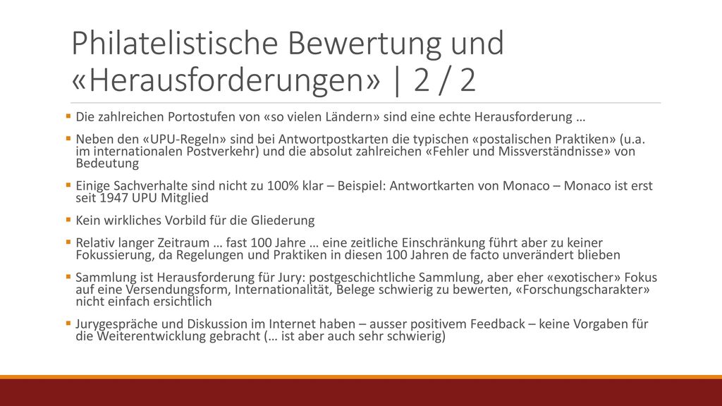 Philatelistische Bewertung und «Herausforderungen» | 2 / 2