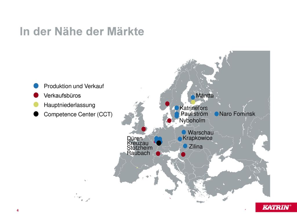 In der Nähe der Märkte Produktion und Verkauf Verkaufsbüros Mänttä
