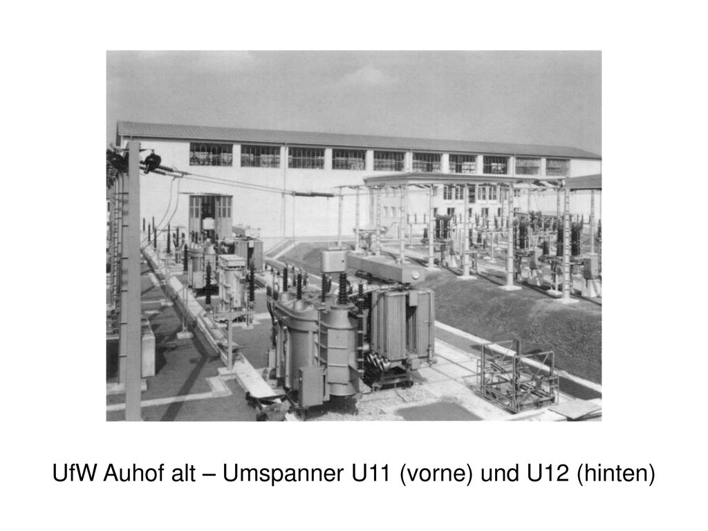 UfW Auhof alt – Umspanner U11 (vorne) und U12 (hinten)