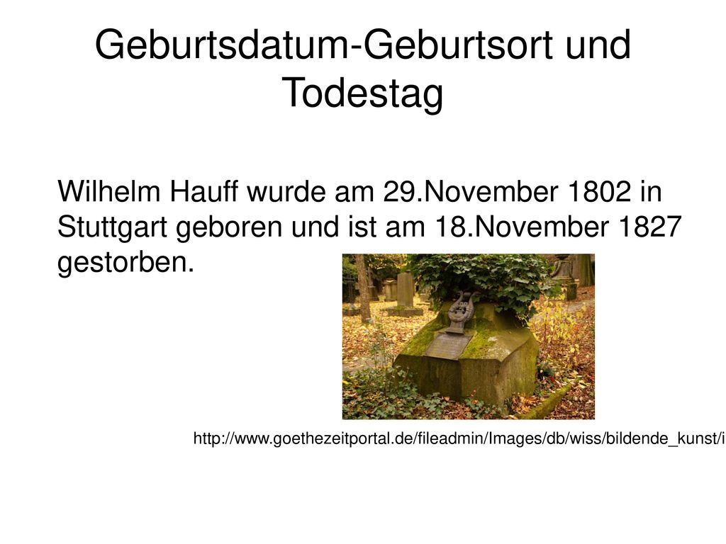 Geburtsdatum-Geburtsort und Todestag
