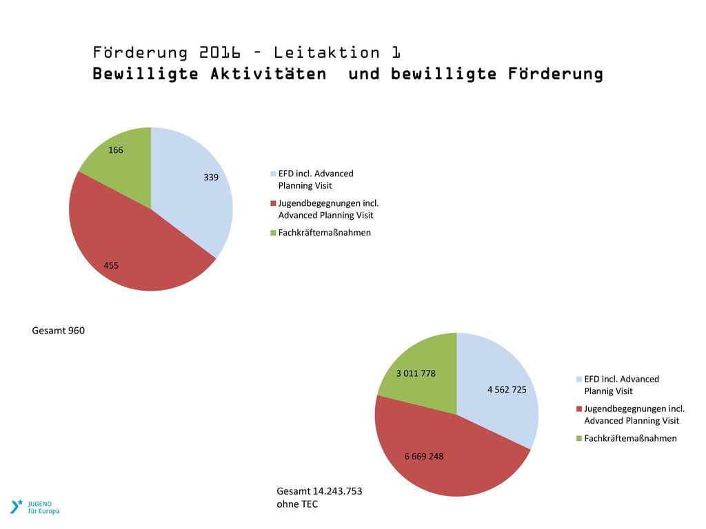 Förderung 2016 – Leitaktion 1 Bewilligte Aktivitäten und bewilligte Förderung