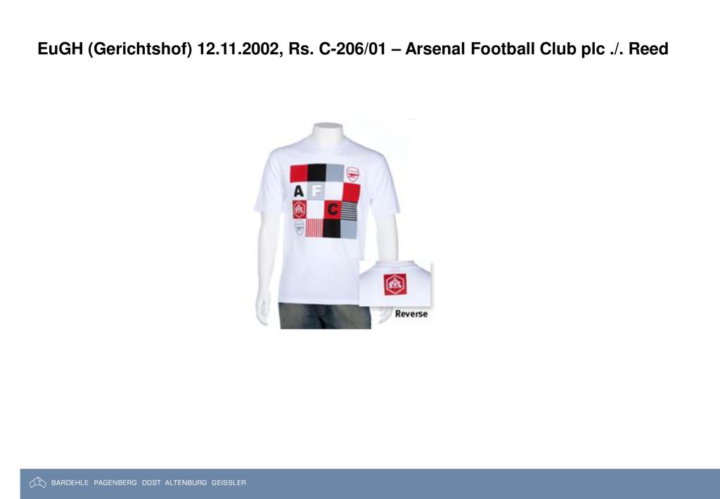 EuGH (Gerichtshof) , Rs. C-206/01 – Arsenal Football Club plc ./. Reed