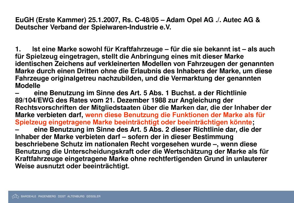 EuGH (Erste Kammer) , Rs. C-48/05 – Adam Opel AG. /