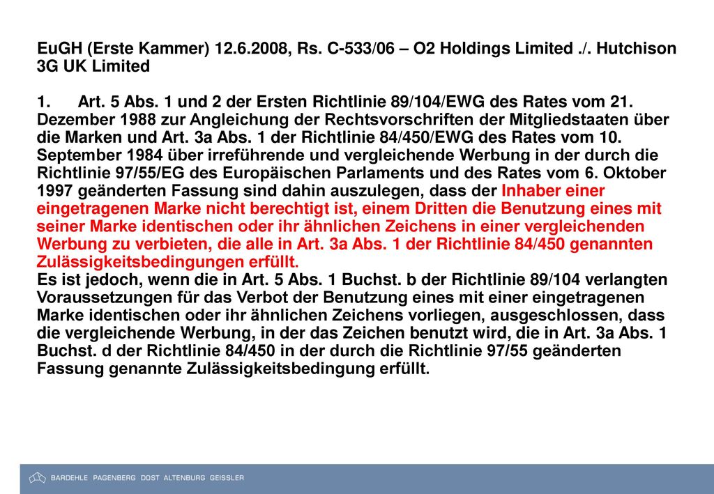 EuGH (Erste Kammer) , Rs. C-533/06 – O2 Holdings Limited. /