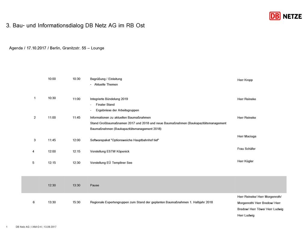 3. Bau- und Informationsdialog DB Netz AG im RB Ost