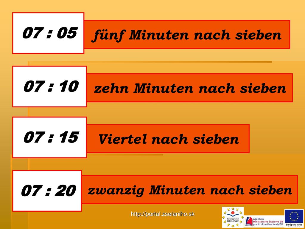 07 : : : : 20 fünf Minuten nach sieben