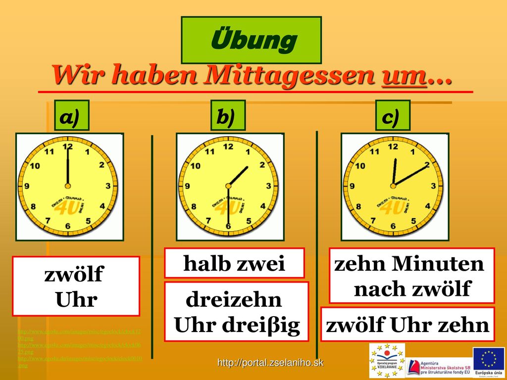 Wir haben Mittagessen um...