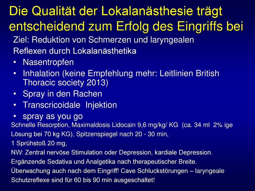 Die Qualität der Lokalanästhesie trägt entscheidend zum Erfolg des Eingriffs bei