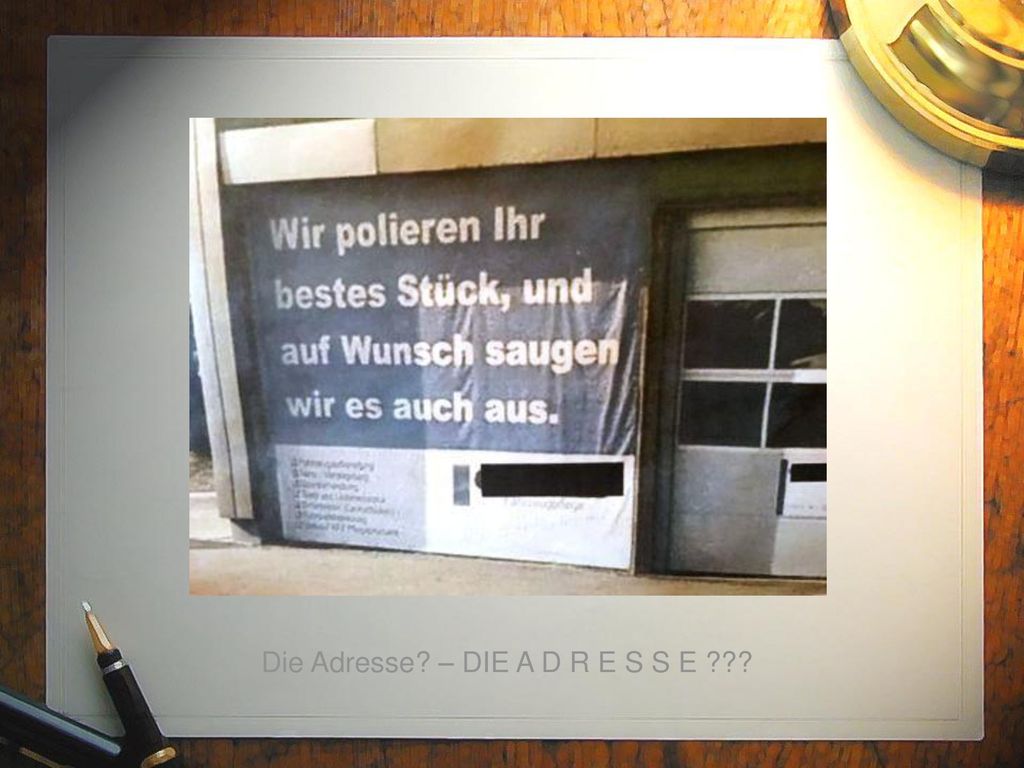 Die Adresse – DIE A D R E S S E