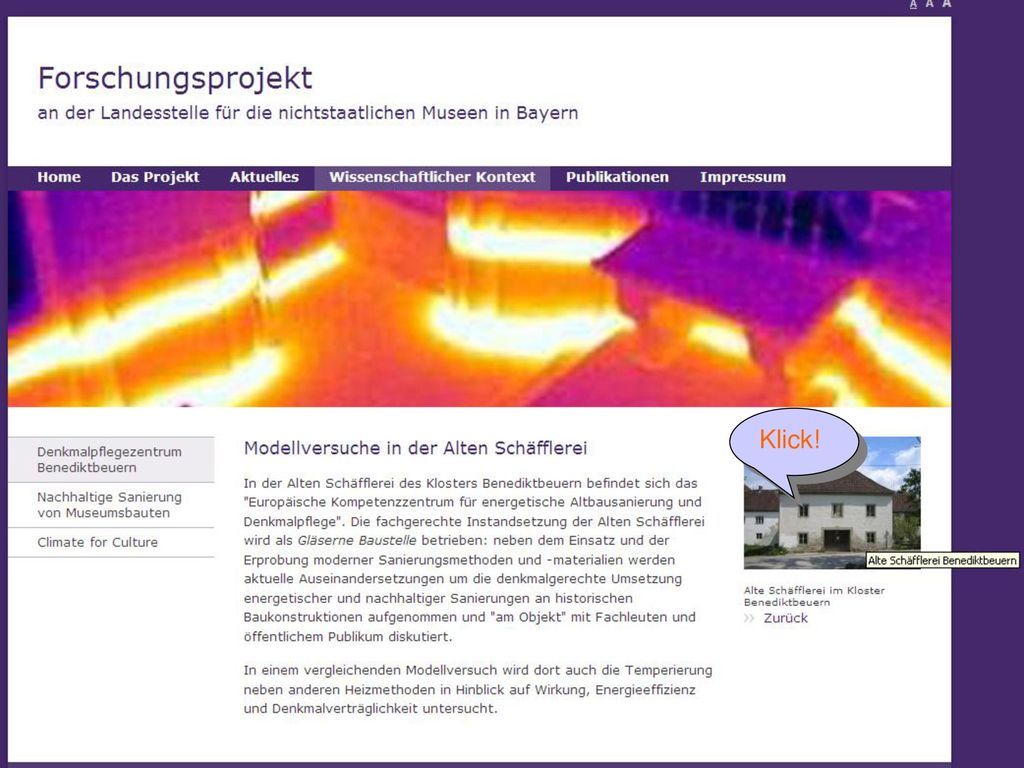 Klick! Hier findet der Besucher auch wichtige Netzwerke und Links zum Thema.