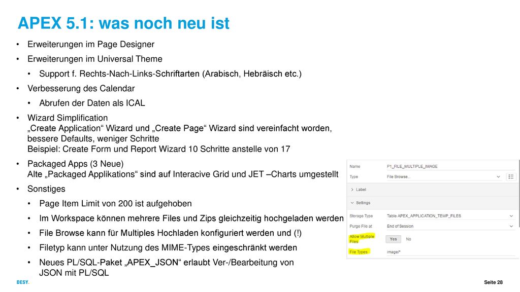 APEX 5.1: was noch neu ist Erweiterungen im Page Designer