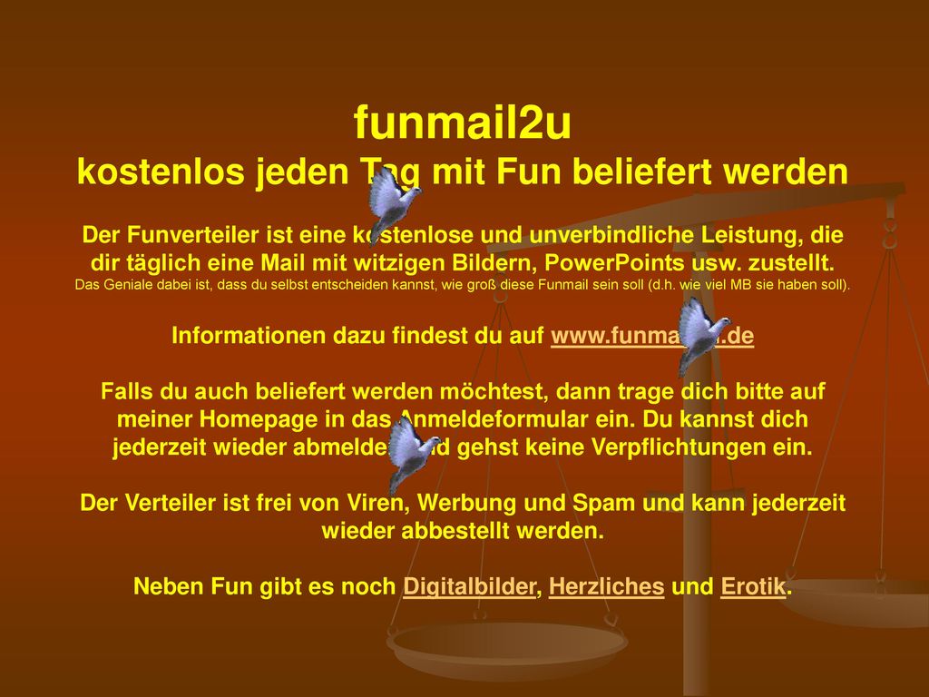 funmail2u kostenlos jeden Tag mit Fun beliefert werden